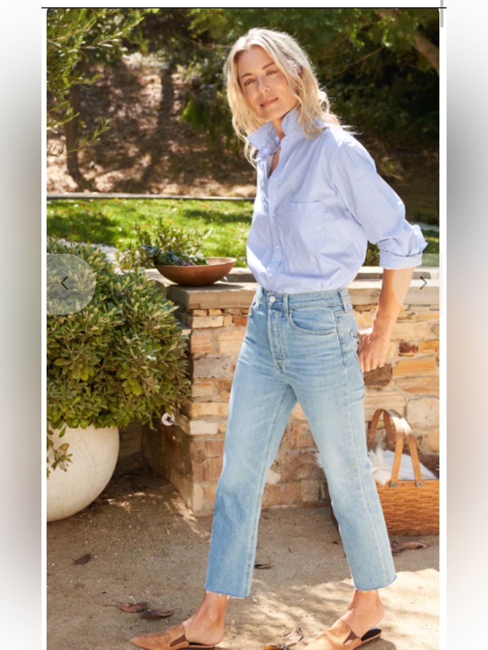 Frank & Eileen Light Monaghan High-Rise Straight Crop Jeans